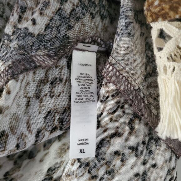 MAR by Vix Brown Multi Snake Print Kimono Size XL - Picture 8 of 8
